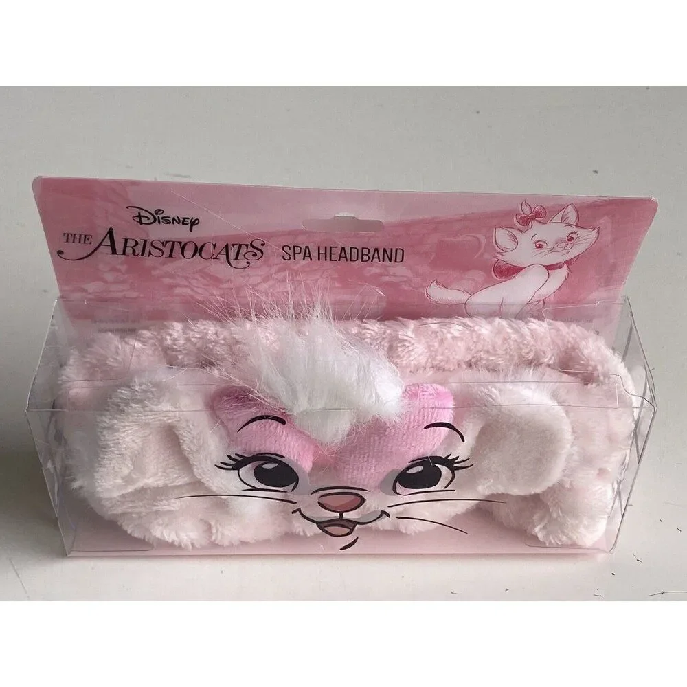Disney's The Aristocats‎ Marie Fluffy Spa Headband Pink White Cat Ears Bow NEW
